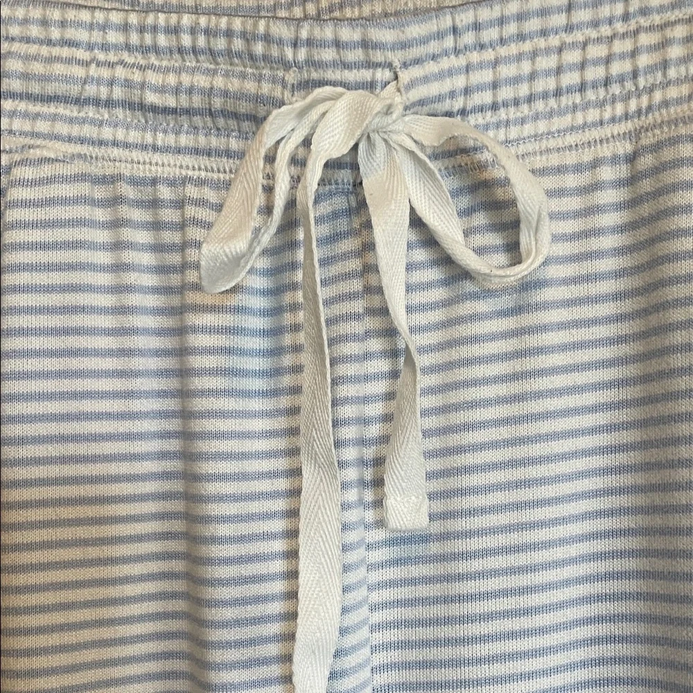 Loft Sleep White Striped Jogger Pants Size Medium - Picture 2 of 4